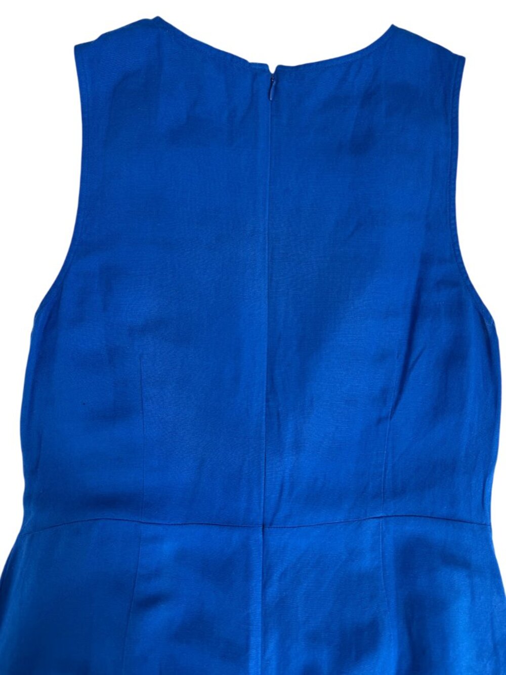 LOFT Linen Blend Twist Front Mini Dress Blue Sleeveless Size 10 NWT - Picture 5 of 9